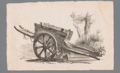 Wagen mit zwei Rädern von Paulus Lauters (attributed to)