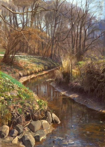 P.Mönsted, Frühling am Waldbach von Peder Monsted