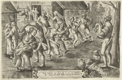 Bauernhochzeitsfest mit Dudelsackspieler von Peeter Baltens