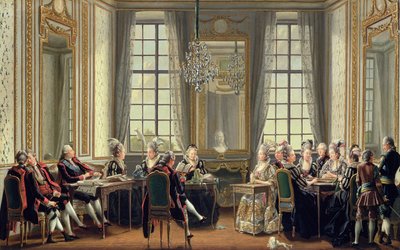 Gespräch im Drottningholms Palast, 1779 von Pehr Hilleström