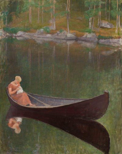 Frau in einem Boot, 1924 von Pekka Halonen
