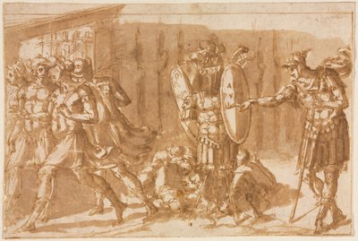 Siegreiche Soldaten mit Trophäe, 1550er Jahre von Pellegrino Tibaldi