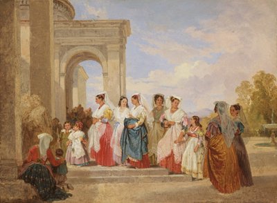 Die Prozession zur Taufe, 1820-1885 von Penry Williams