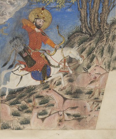 Bahram Gur jagt Onager von Persian School
