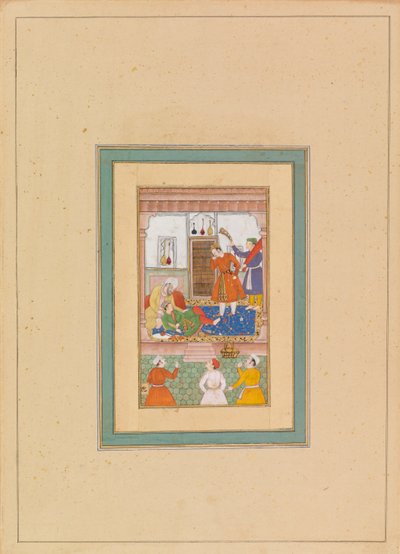 Innenraum mit Figuren von Persian School