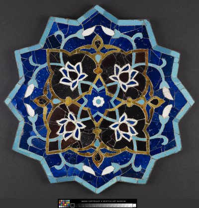Fliese mit zwölfzackigem Stern von Persian School