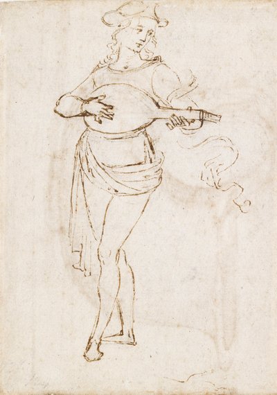 Ein Lautenspieler, spätes 15. - frühes 16. Jahrhundert von Perugino