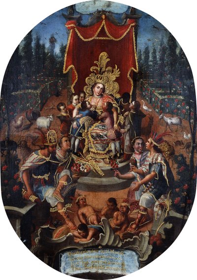 Amerika pflegt spanische Adelsjungen, ca. 1770 von Peruvian School