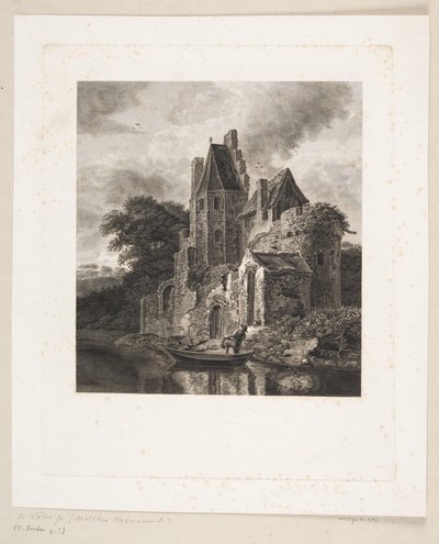 Burgruine an einem Fluss von Peter Christian Schøler