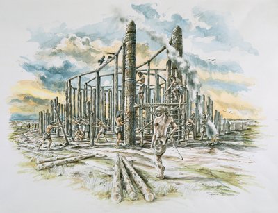 Durrington Walls, Wiltshire, ca. 2500 v. Chr., frühe 2000er von Peter Dunn