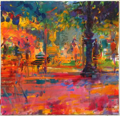 Die Terrasse des Gartens von Peter Graham (Contemporary)