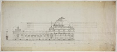 Lakefront Ausstellungshalle, Chicago, Illinois, Elevation von Peter Joseph Weber