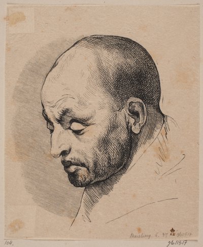 Der Kopf eines kahlköpfigen Mannes von Peter Ludvig Meisling