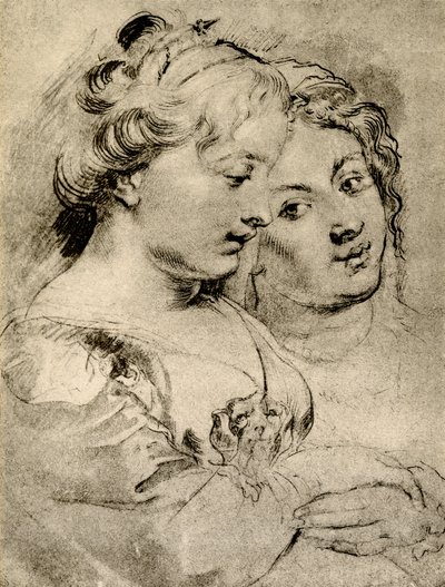 Detailstudie von zwei Mädchen von Peter Paul Rubens