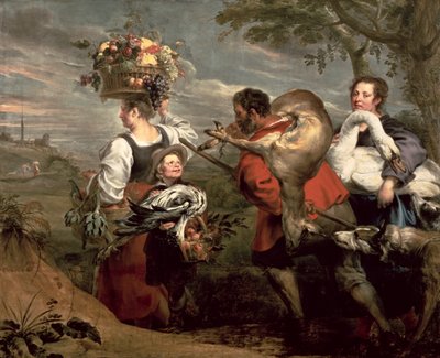 Bauern auf dem Weg zum Markt von Peter Paul Rubens