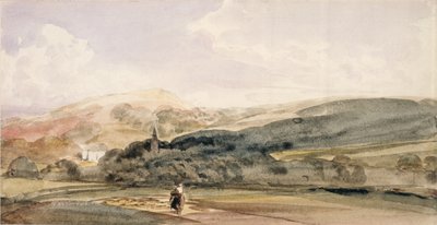 Eine Landschaft mit Figuren in Malvern von Peter de Wint