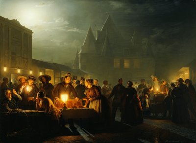 Die Buchmesse, 1852 von Petrus van Schendel