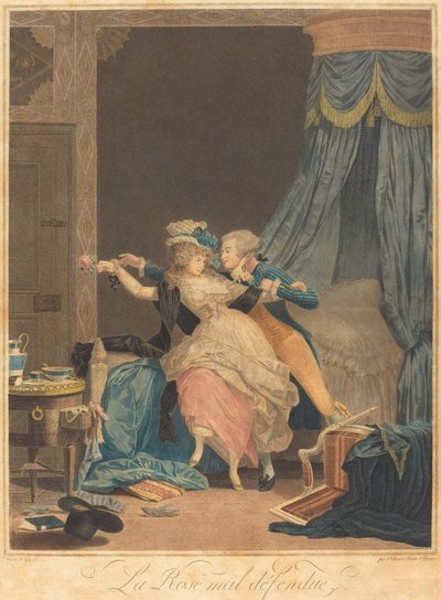 Die schlecht verteidigte Rose von Philibert Louis Debucourt