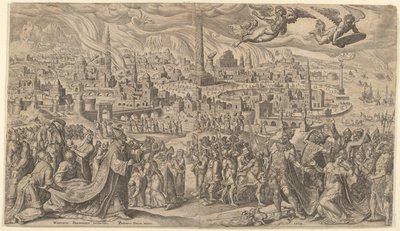 Der Fall Babylons, 1569 von Philip Galle