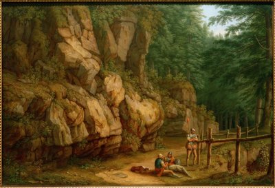 Hackert, Felsenlandschaft mit Soldaten (Masso del Diavolo) von Philipp Hackert