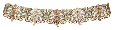 Art Nouveau Multi-Edelstein und Emaille 