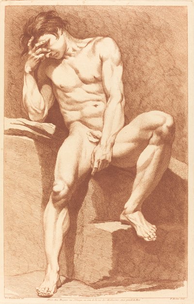 Akademie von Pierre Alexandre Aveline after Edme Bouchardon
