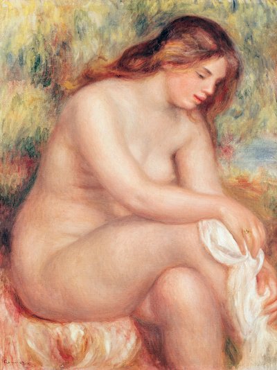 Badende trocknet sich ab, ca. 1910 von Pierre Auguste Renoir