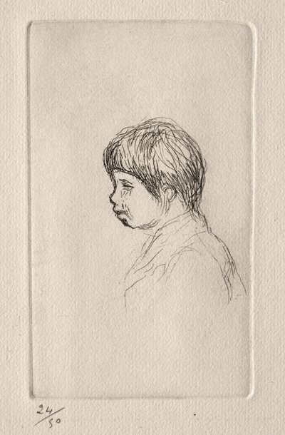 Claude Renoir, im Profil von Pierre Auguste Renoir