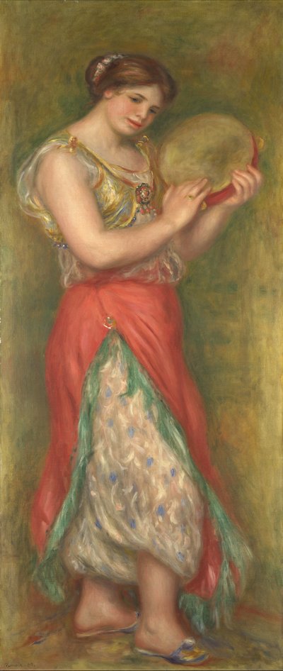 Tanzendes Mädchen mit Tamburin von Pierre Auguste Renoir