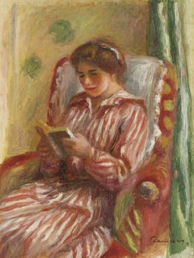 Gabrielle beim Lesen, 1910 von Pierre Auguste Renoir