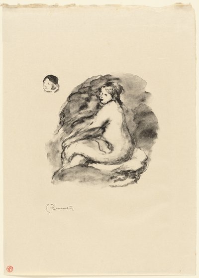Studie einer sitzenden weiblichen Aktfigur, Variante von Pierre Auguste Renoir