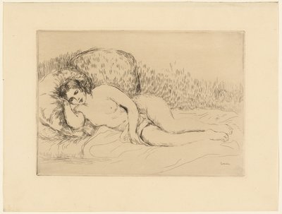 Liegende Frau, nach links von Pierre Auguste Renoir