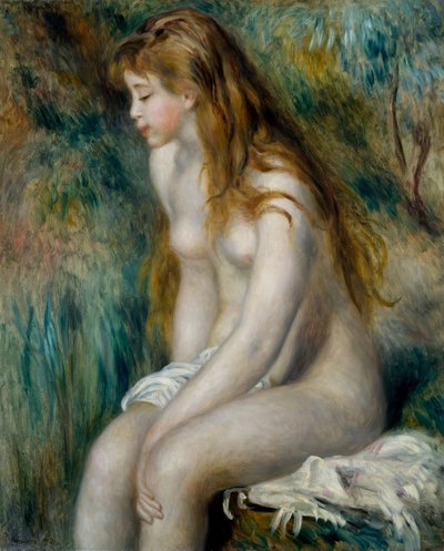 Junges Mädchen beim Baden von Pierre Auguste Renoir