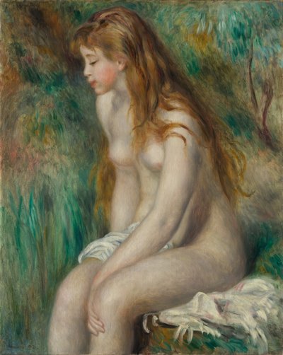 Junges Mädchen beim Baden, 1892 von Pierre Auguste Renoir