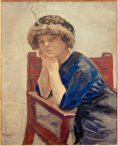 Die Frau mit der Feder von Pierre Bonnard