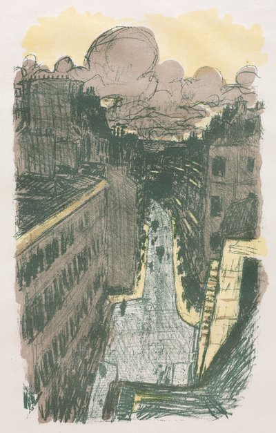 Straßenszene von oben von Pierre Bonnard