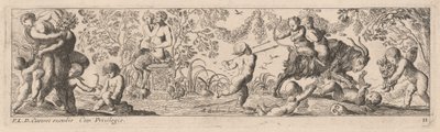 Putti und Satyrn schießen Pfeile von Pierre Brebiette