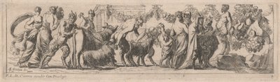 Satyrn bringen Tiere zu einem Altar von Pierre Brebiette