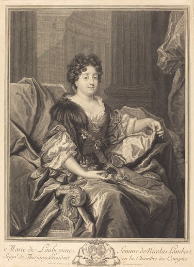 Marie de Laubespine von Pierre Drevet after Nicolas de Largillierre