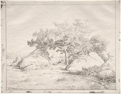 Kirschbaum in Blau von Pierre Etienne Theodore Rousseau