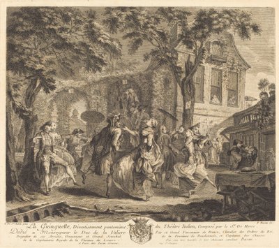 Die Taverne von Pierre François Basan after Gabriel Jacques de Saint Aubin