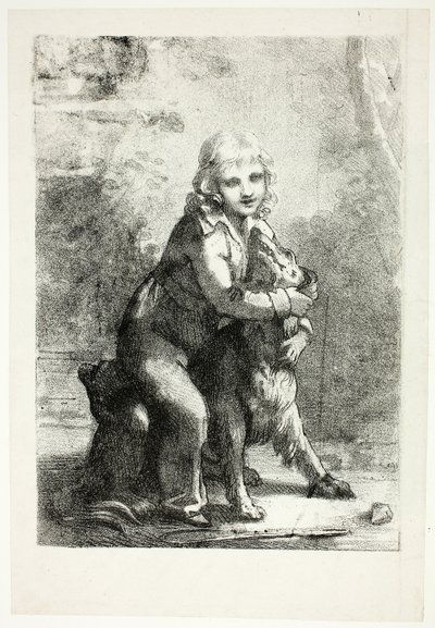 Kind mit Hund von Pierre Paul Prud