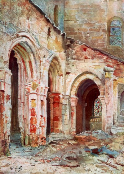 Die Kirche von Sermaize, 1914, 1926 von Pierre Vignal