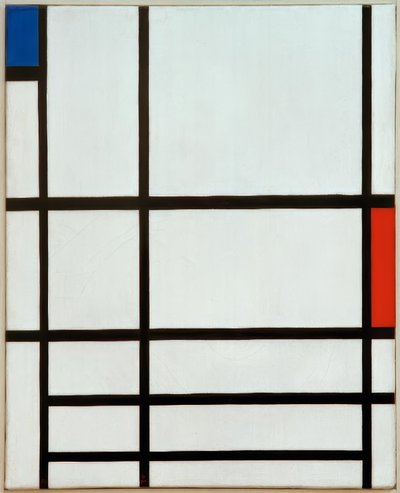 Komposition in Rot, Blau und Weiß: II von Piet Mondrian