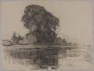 Landzicht Farm: Kompositionsstudie von Piet Mondrian