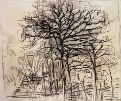 Studie von Bäumen von Piet Mondrian