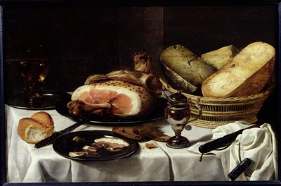 Stillleben mit Schinken von Pieter Claesz