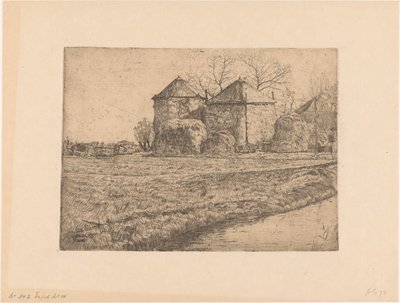 Bauernhof mit zwei Heuschuppen von Pieter Dupont