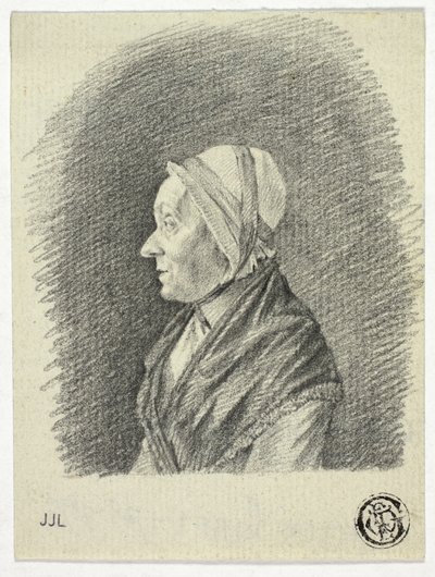Profil einer alten Frau mit Haube von Pieter Gaal