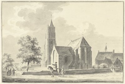 Kirche und Rathaus in Heukelom von Pieter Jan van Liender